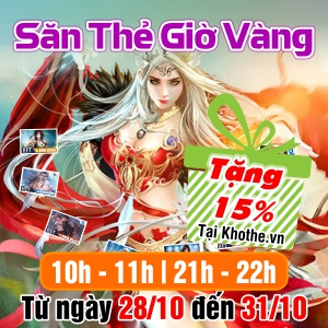 Săn Thẻ Bit Giờ Vàng Tặng 15% Tại Khothe.vn