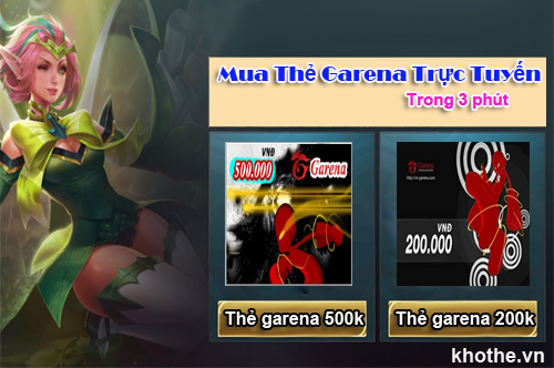 Mua Thẻ Garena Trực Tuyến Trong 3 Phút Tại Khothe.vn